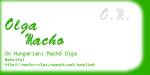 olga macho business card